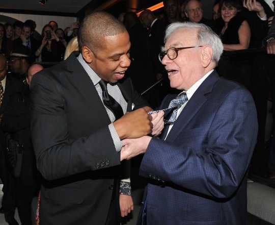 Jay-Z Chilled With Warren Buffet At The Reopening Of The 40/40 Club