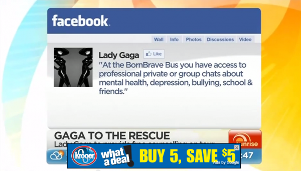 Gaga offers fans free counselling